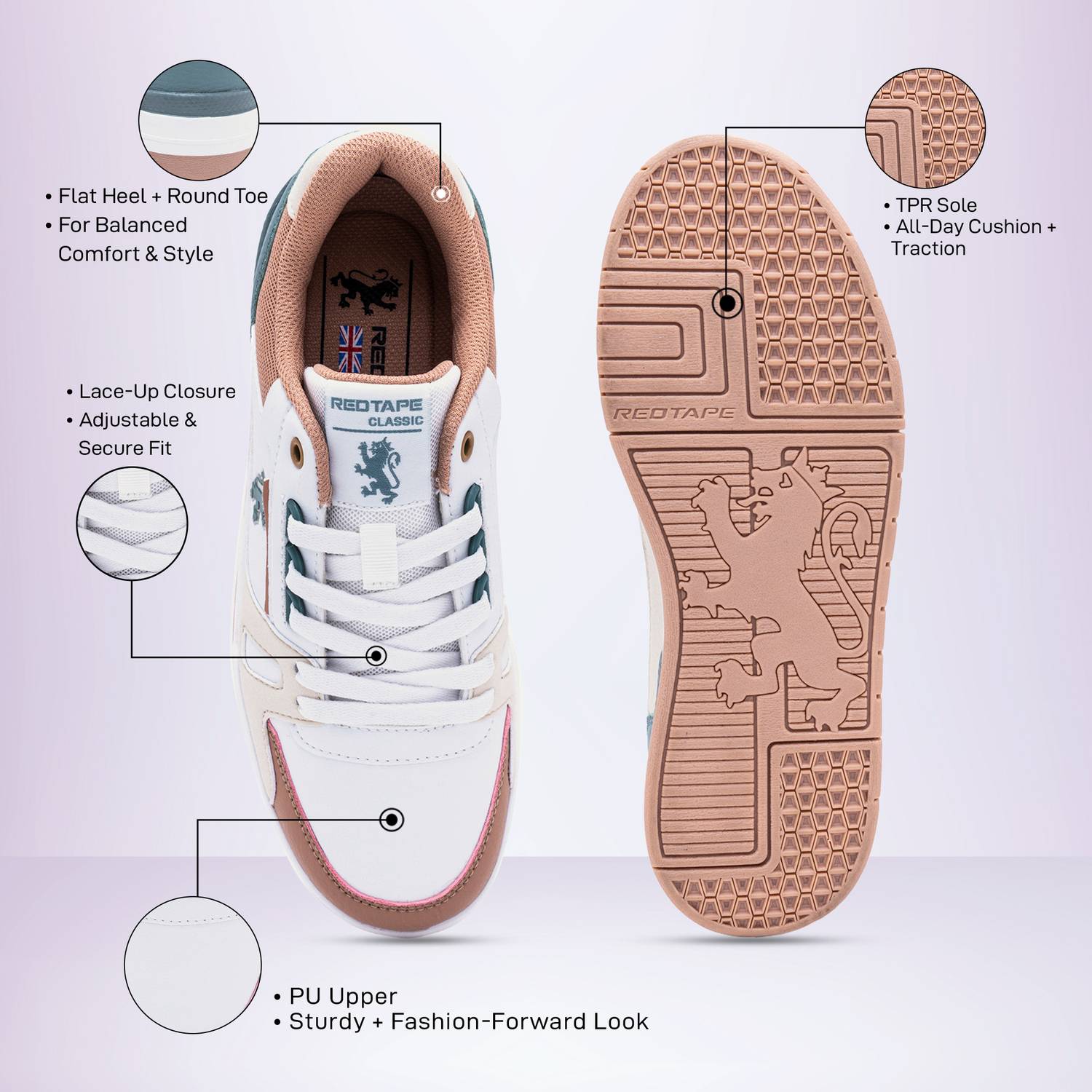 RED TAPE Women Red Casual Sneakers - Image 3