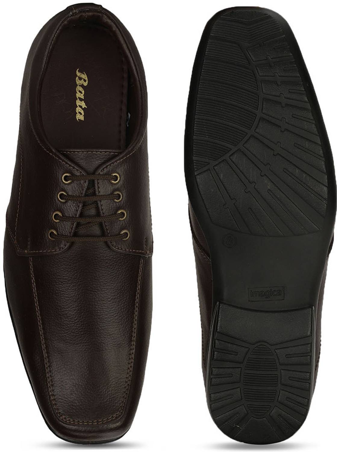Bata Men Brown Lace Up Shoes - Image 5