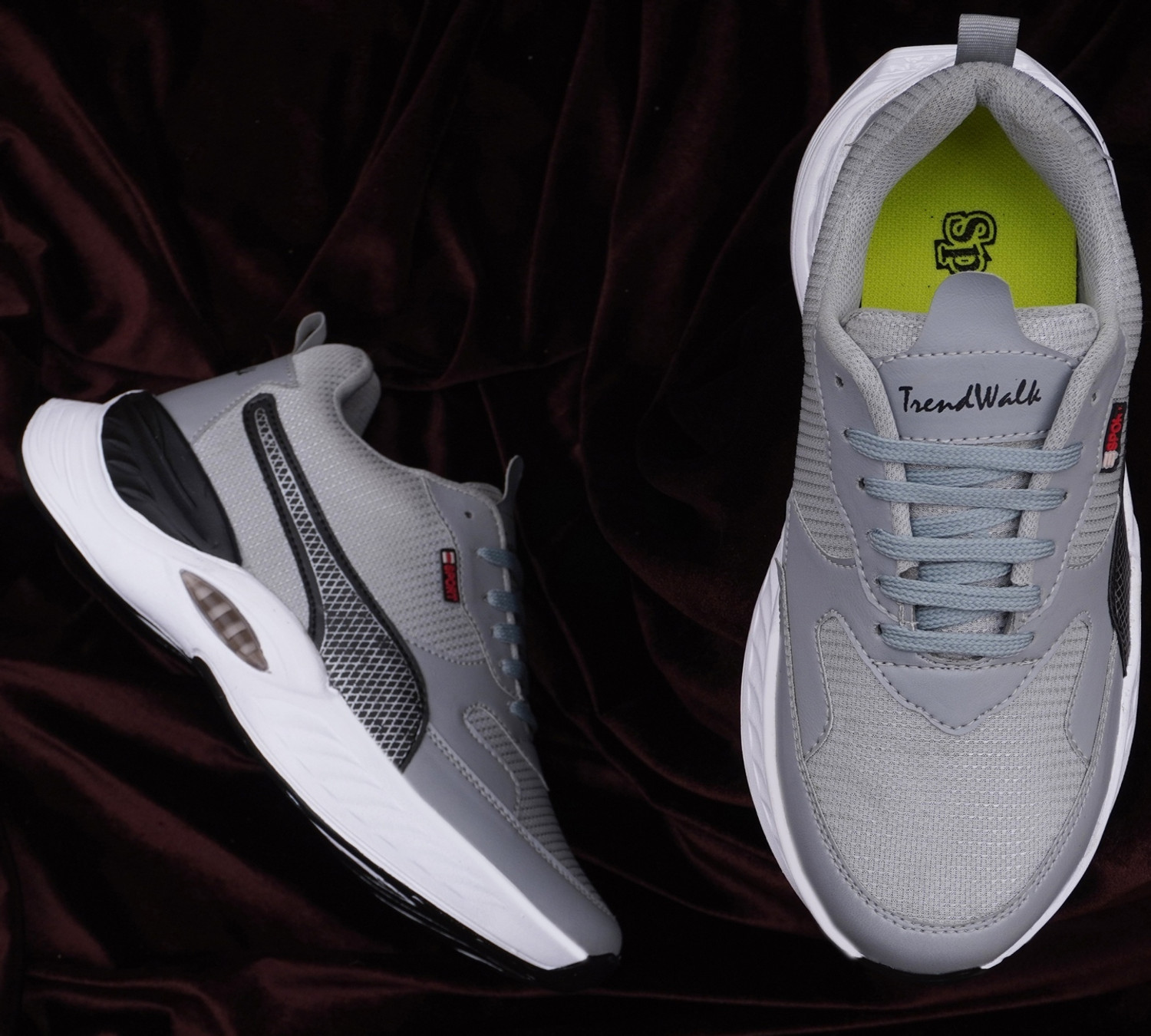 Image of TrendWalk Sneakers For Men (Grey) Sneakers For Men