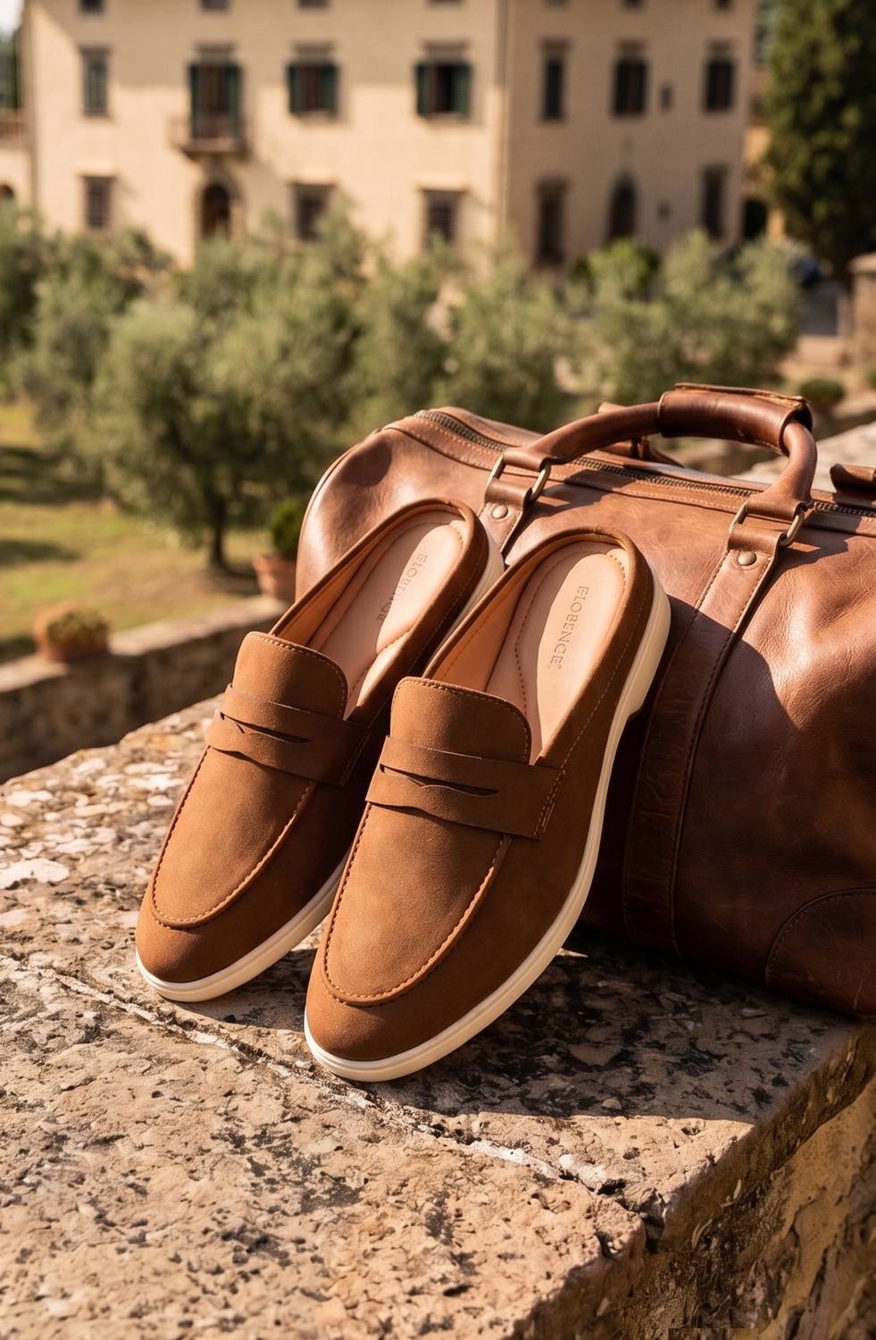 JK PORT Men's Tan Comfort Slip-On Mule Loafers - Image 2