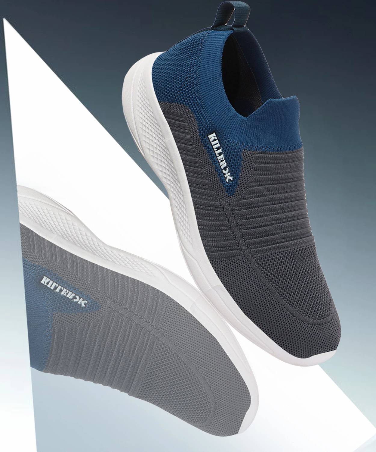 KILLER SABER Grey Blue Walking Shoes For Men - Image 2