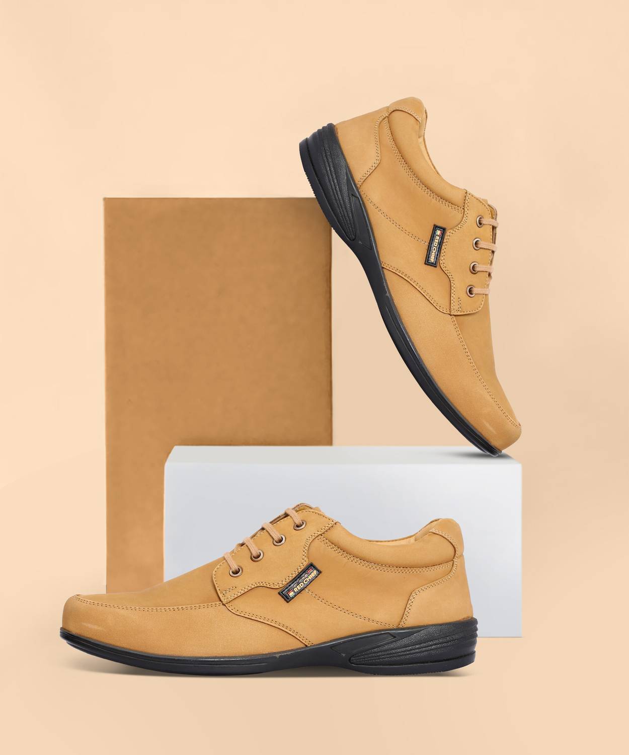 RED CHIEF Men's Rust Leather Casual Sneakers RC3506 - Image 2