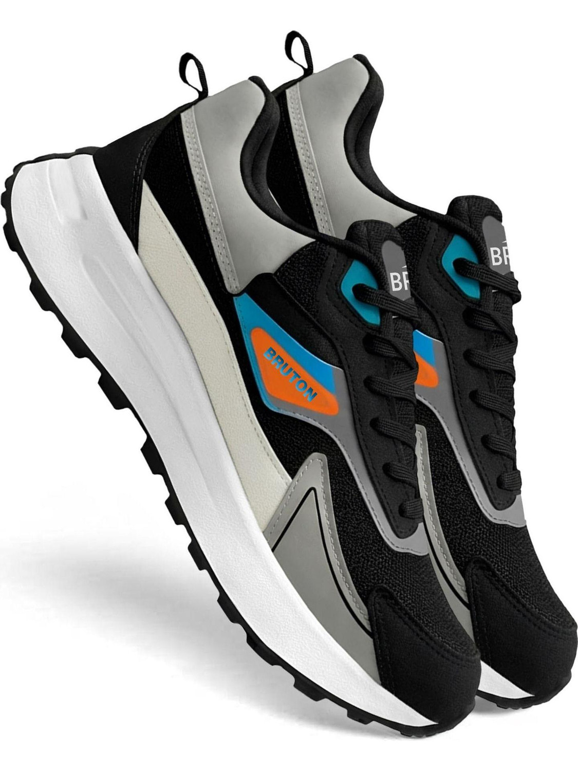 Image of BRUTON CLASSIC-620 Running Shoes | Lightweight EVA Sole | Breathable Mesh Running Shoes For Men (Black, 10)
