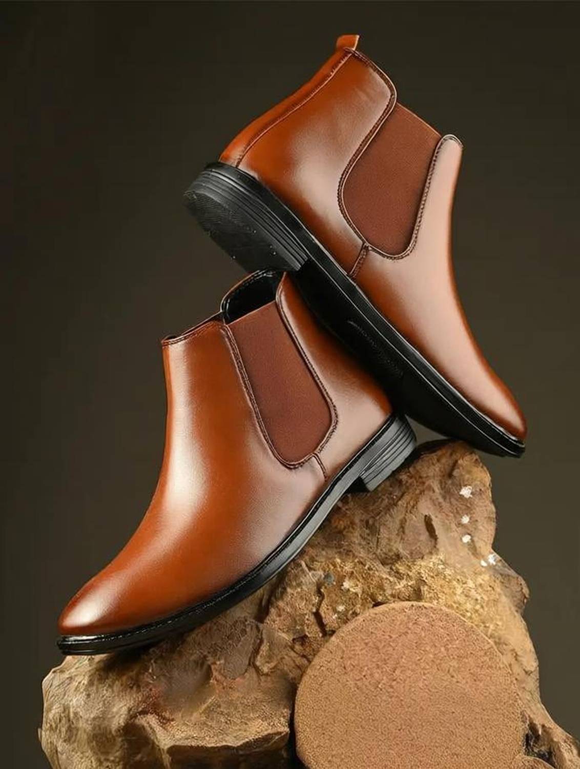AMICO Men's Brown Leather Boots