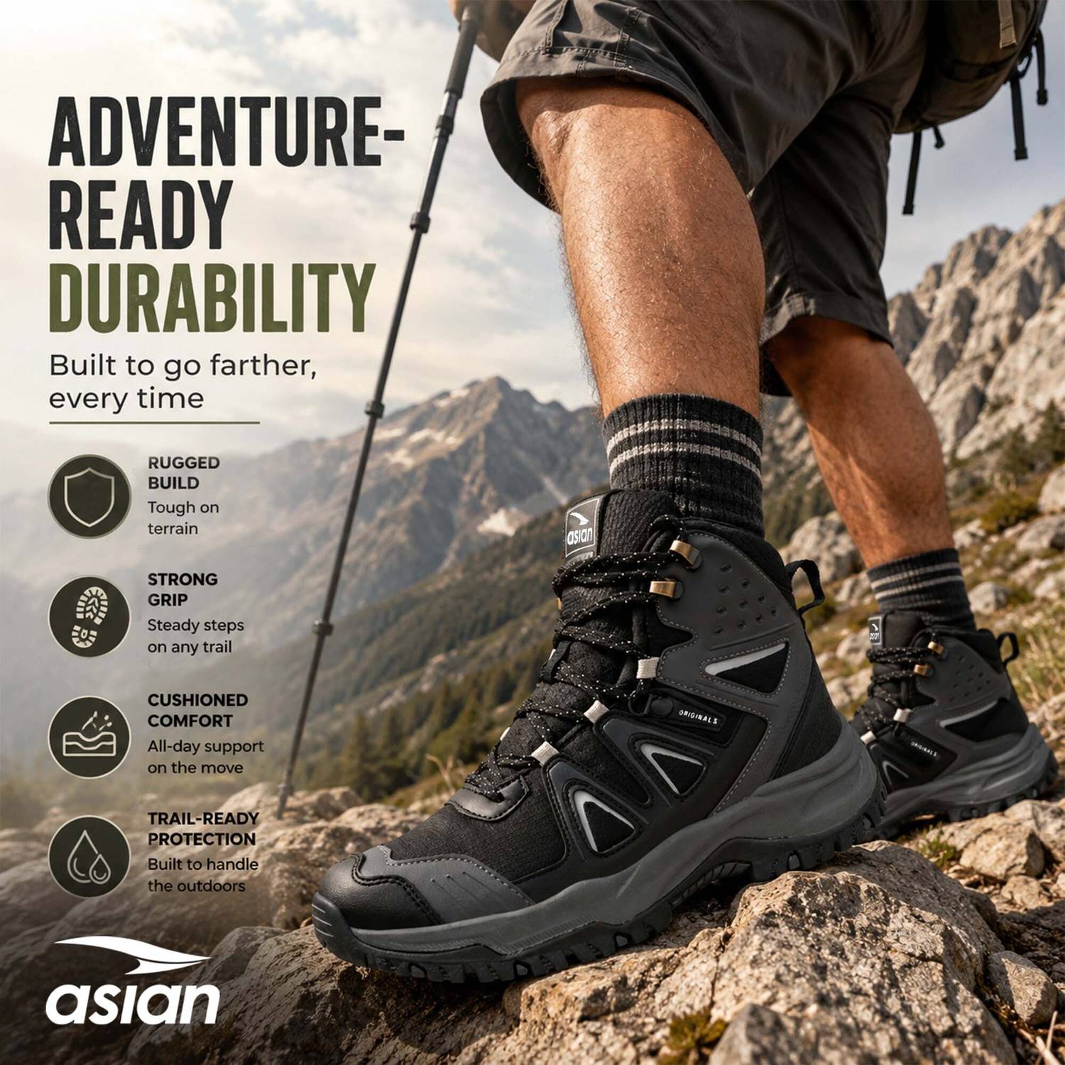asian EVEREST-24 Men's Hiking Boots - Image 4