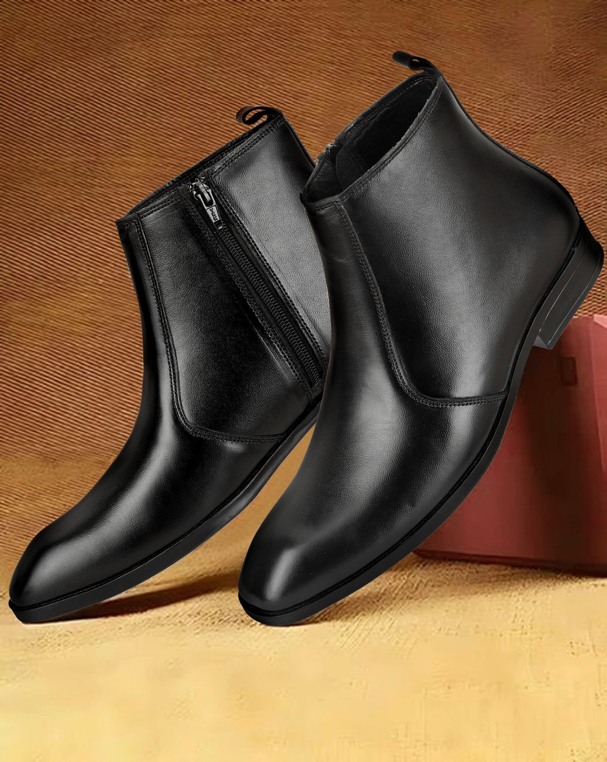 Image of Lohar Pure Genuine Leather Boots for Men | Classic Slip-On Ankle Boots Boots For Men