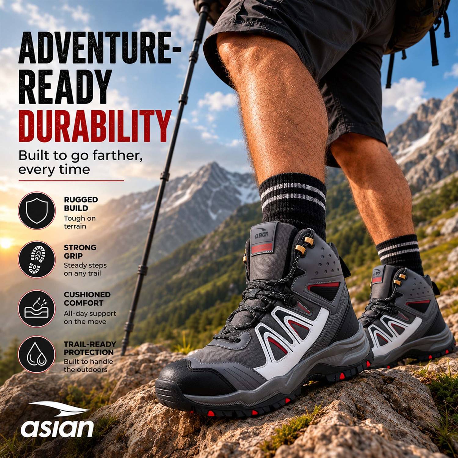 asian EVEREST-24 Men's Hiking Boots - Image 4