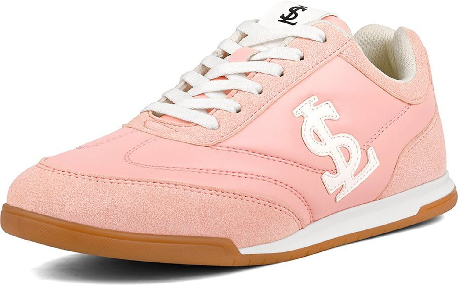 Image of LOUIS STITCH Blossom Pink Casual Sneakers, Women's Lightweight Lace-Up Shoes, LSD-SNK-NBL Sneakers For Women