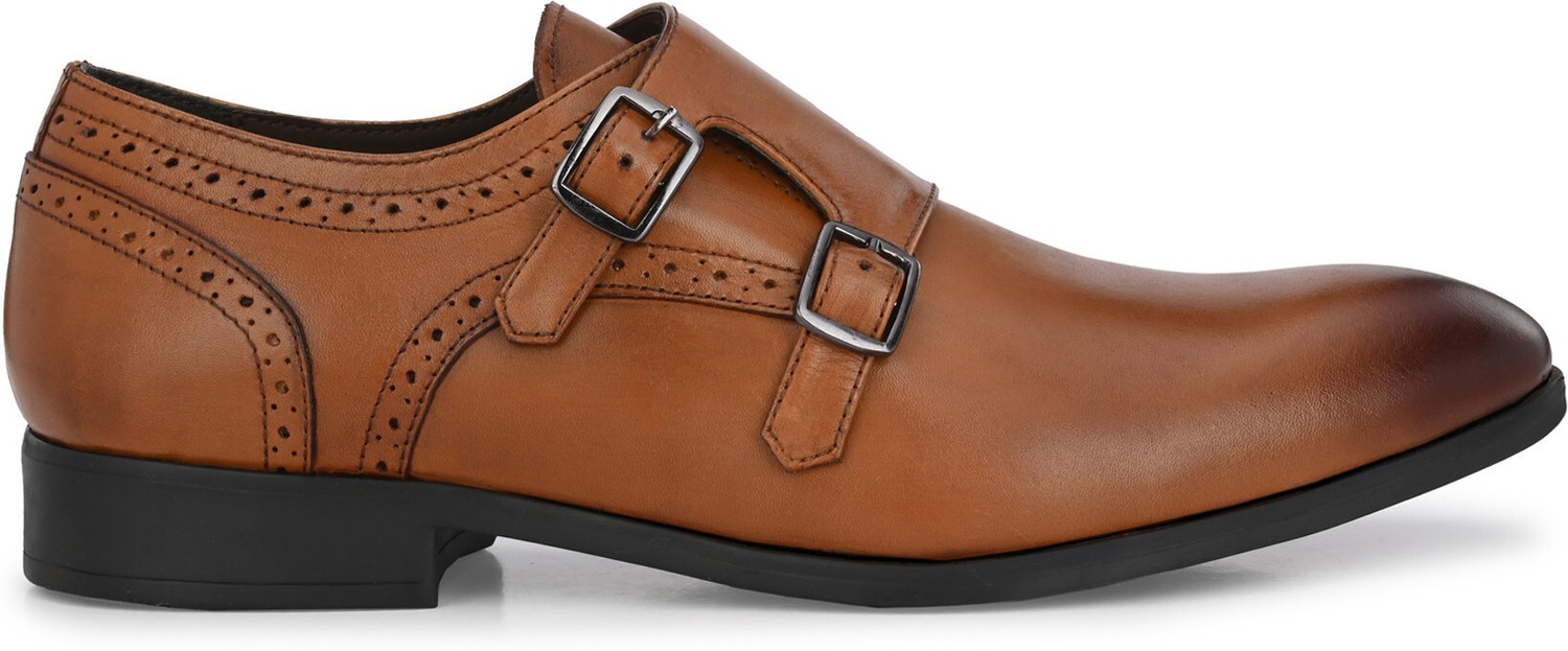 Image of House of Pataudi Genuine Leather Ankle Straps Monk Strap For Men