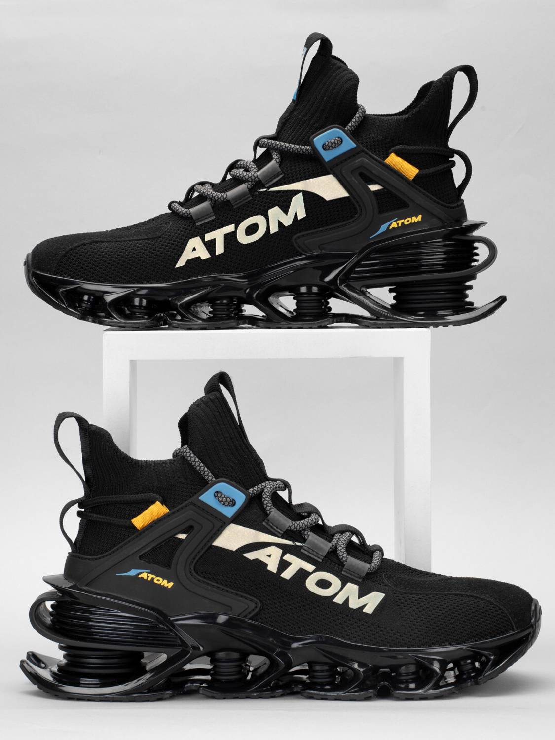 ATOM Spring Edge Alpha 1 Black Sneakers For Men - Image 2