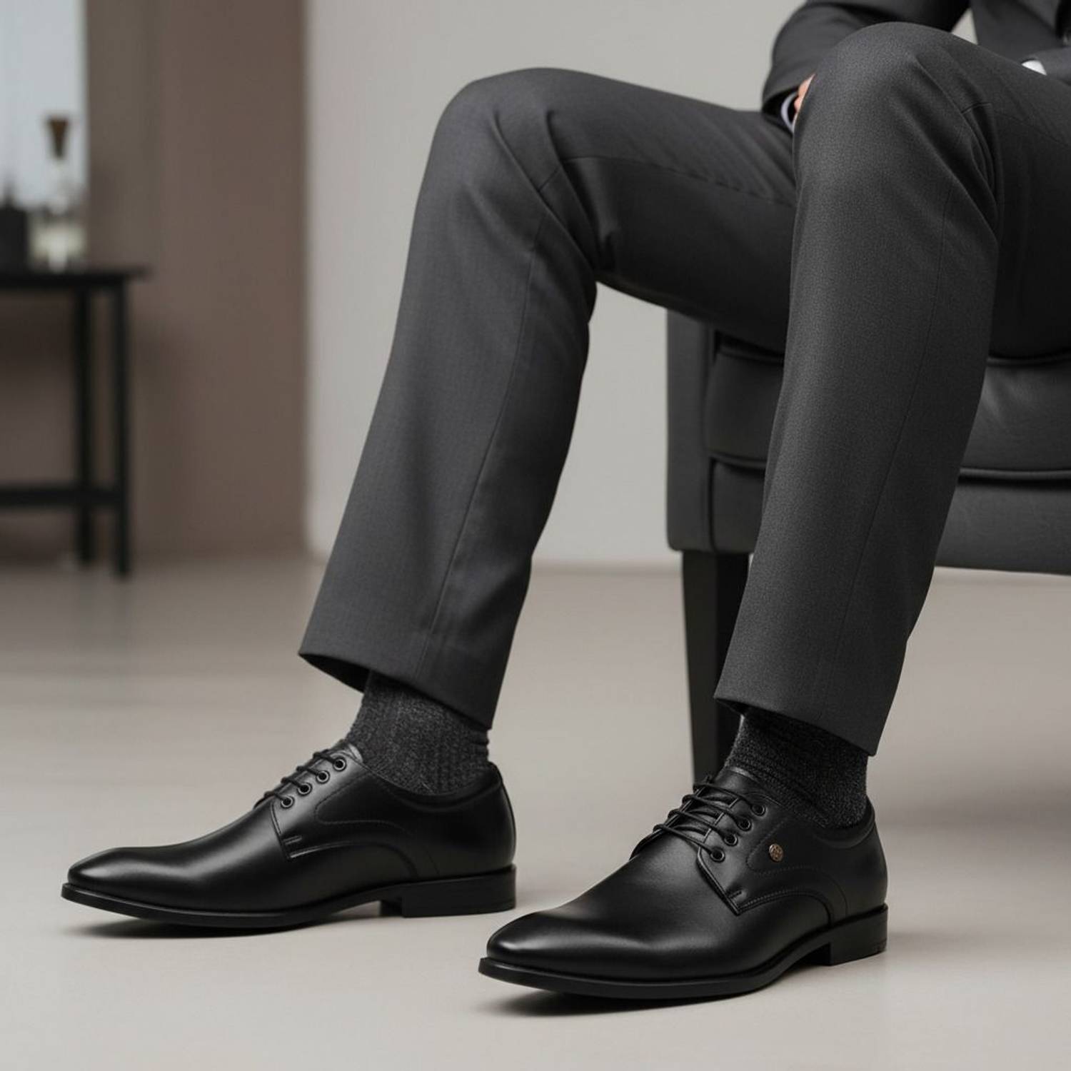 zuliva Men's Black Formal Shoes - Image 2