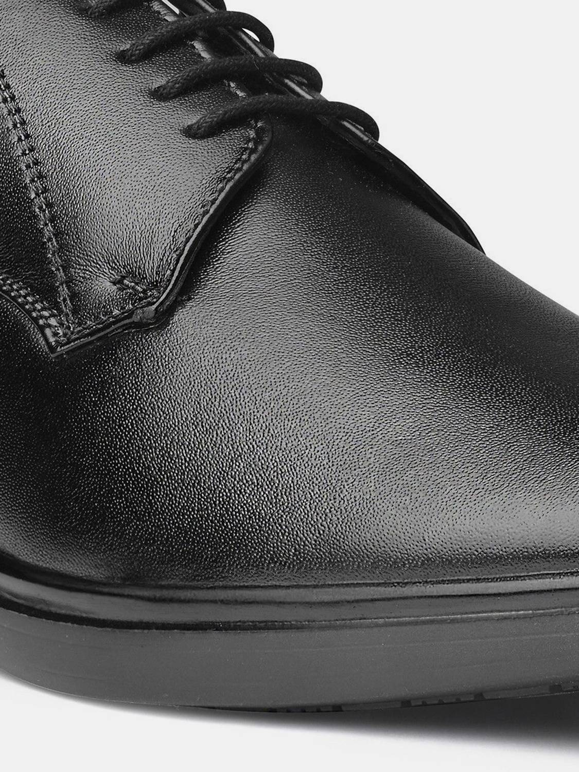 Louis Stitch Raven Black Derby Shoes for Men, UK-8 - Image 4