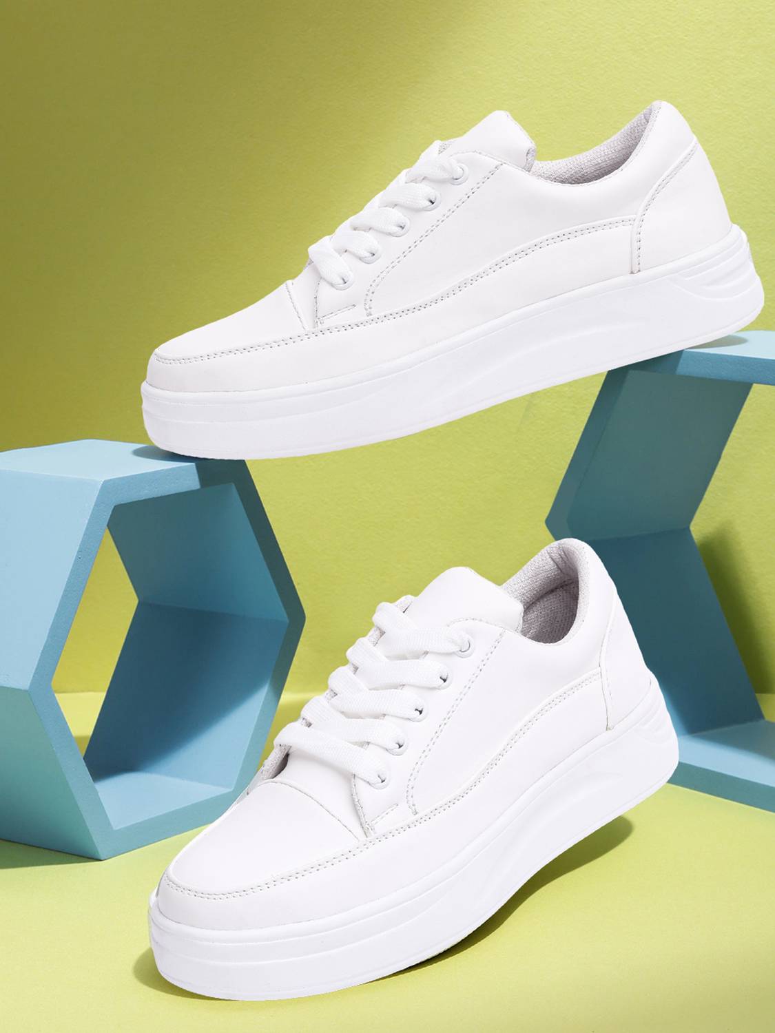 VENDOZ Women's Casual Stylish Sneakers (White)