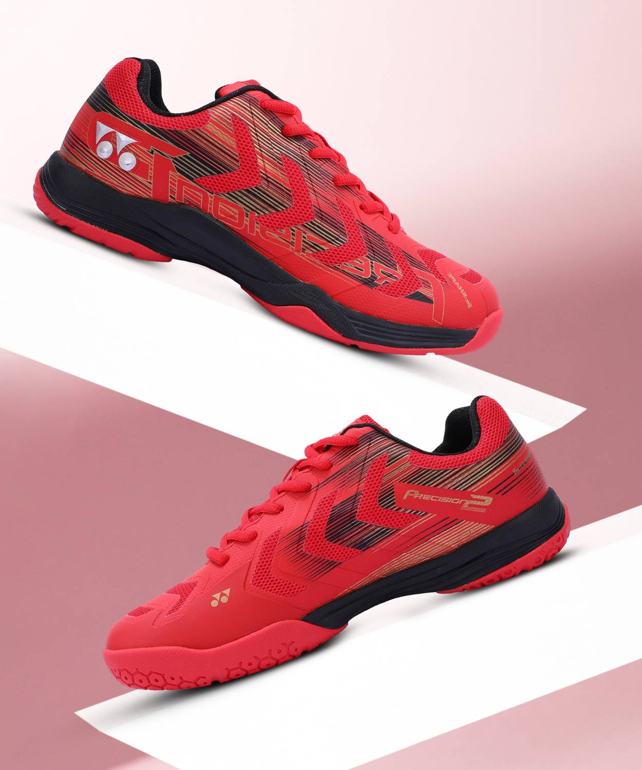 Yonex Precision 2 Tennis Shoes Mens 9 Red Pickle‎ Ball Court Trainers Badminton HY-ULTRA 2 | Comfort Line ? Train longer. Play stronger  main image 3