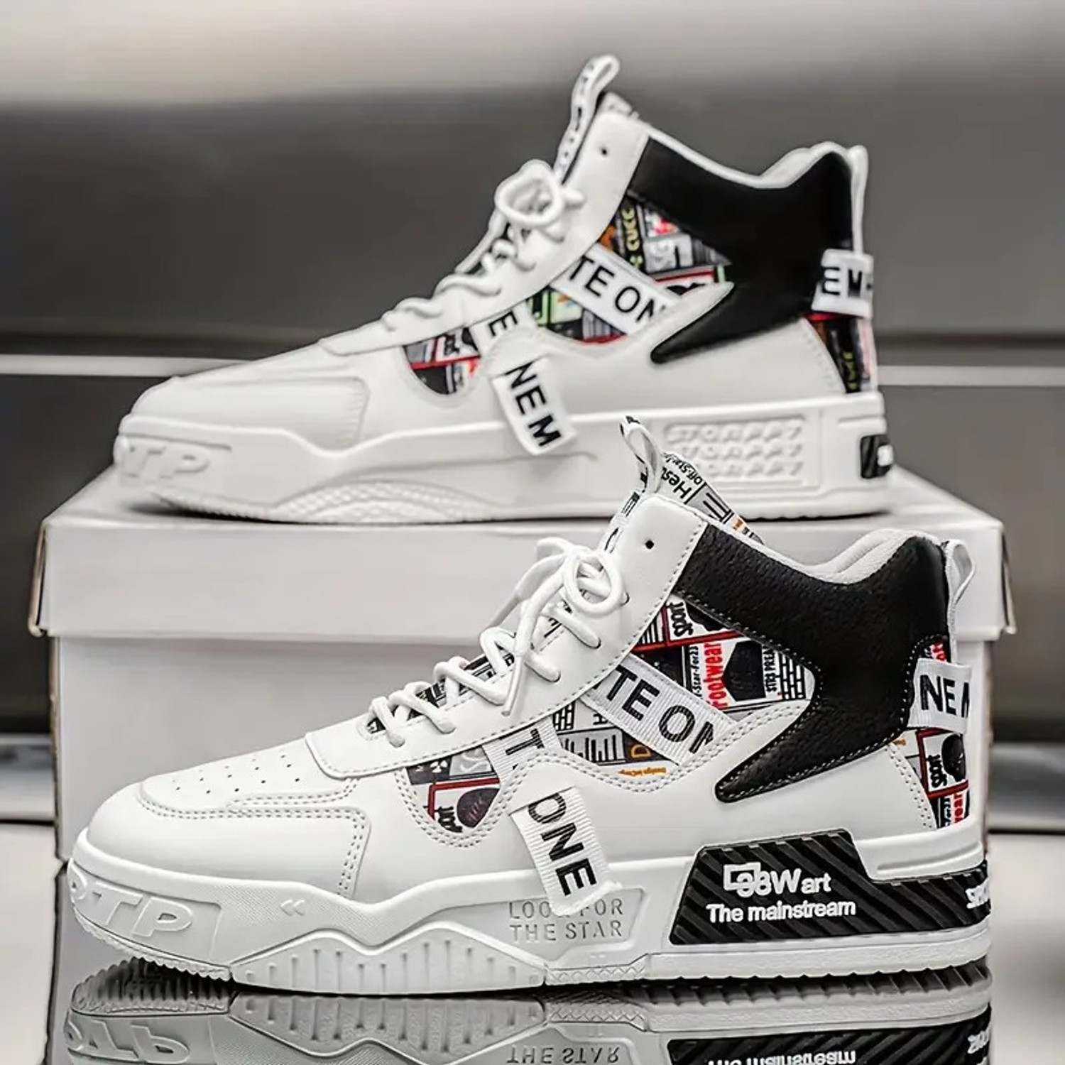 Image of Zixer Men's Street Fashion High-Top Ankle Casual Shoes For Men Sneakers For Men Outdoors For Men