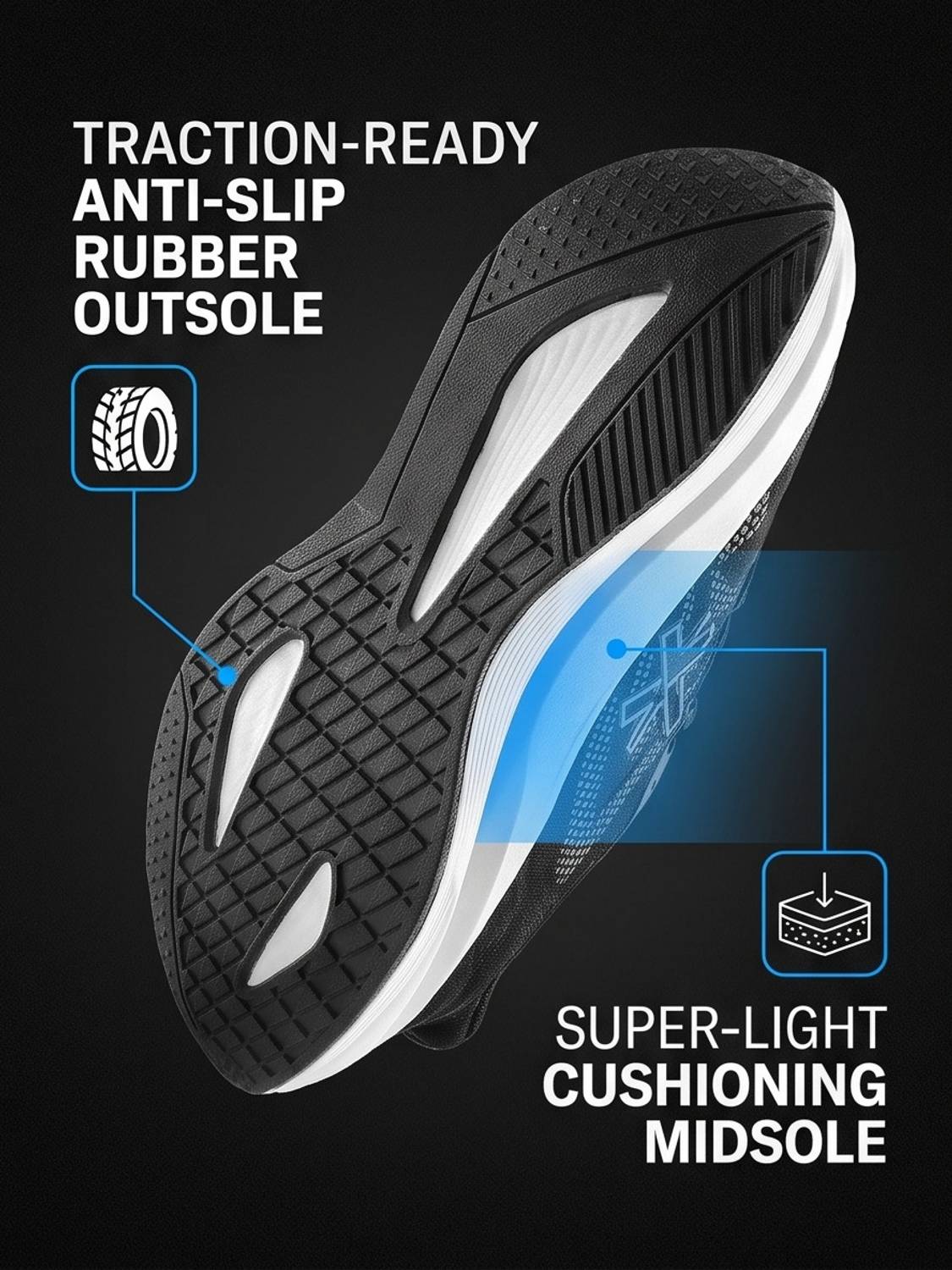 HRX by Hrithik Roshan Running Shoes for Men, Black - Image 3