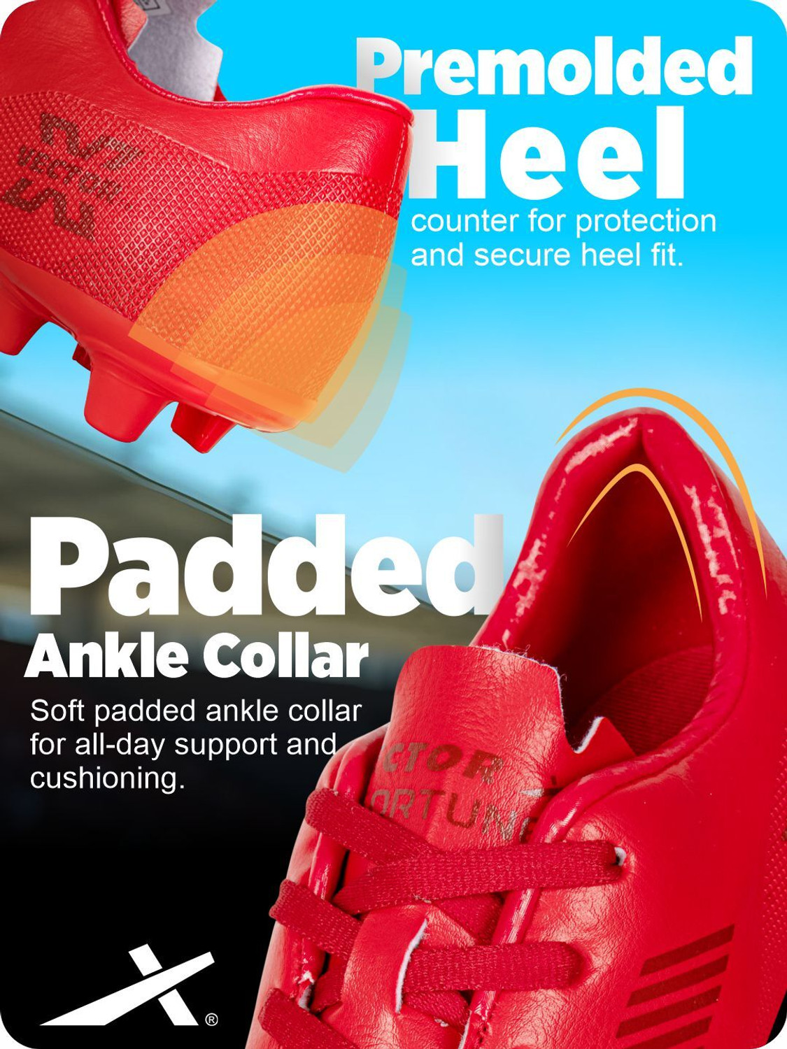 Image of VECTOR X Fortune Premium Textured & Solid Upper Grain & TPU Sole Football Shoes For Men