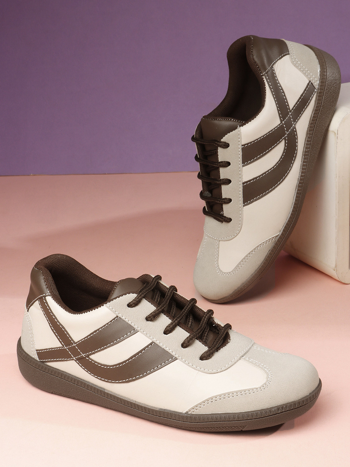Image of PREKANZO Colorblocked Stylish Lace-Up Sneakers for Women Lightweight Comfort Shoes Sneakers For Women