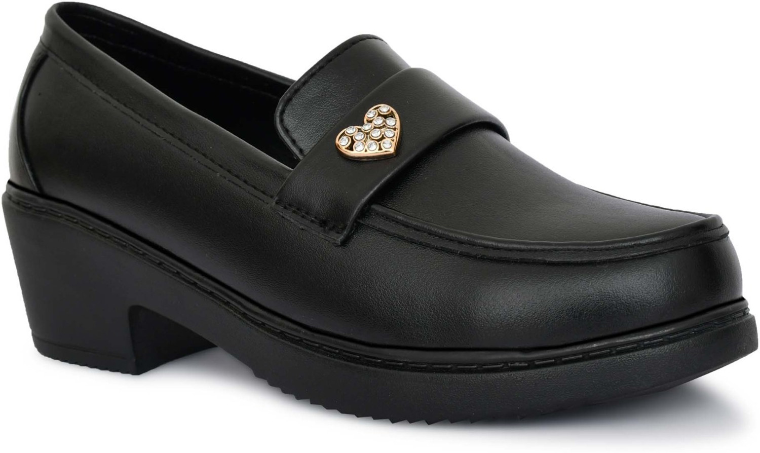 Image of MOVE-EDGE Women Loafers with Heels | Comfortable Wedge Heel Loafers & Slip-on Belly Shoes Loafers For Women