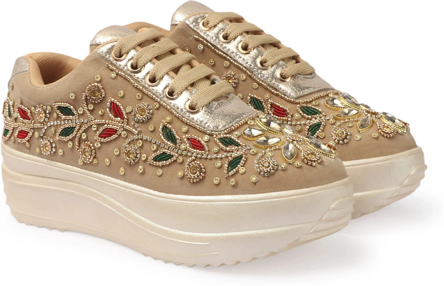 Image of VENDOZ BRIDAL GLITTERY EMBROIDERY WEDDING AND PARTY SNEAKERS For Women