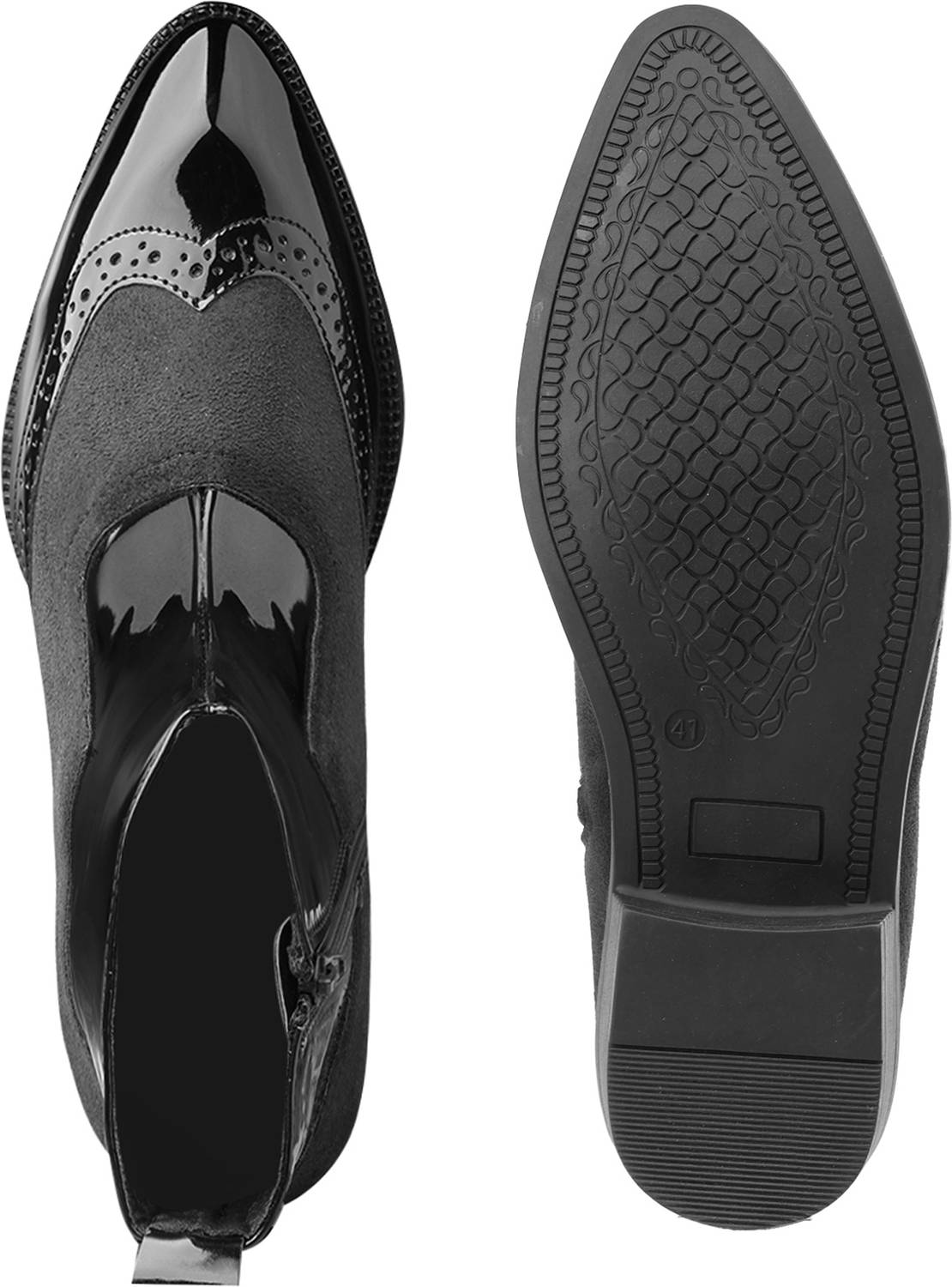 YUVRATO BAXI Men Black Formal Ankle Zip Boot - Image 4