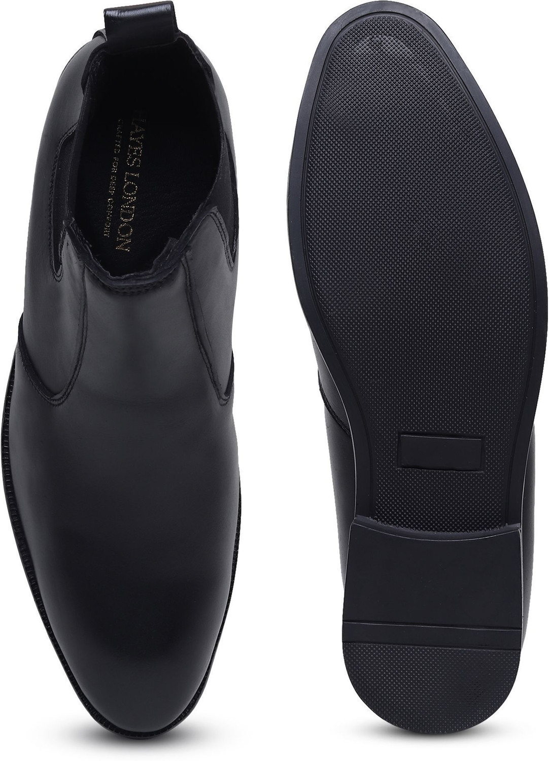 Image of Hayes London Genuine Leather Chelsea Boots, Mid Top Shoe With Comfortable Block Heel, Boots For Men