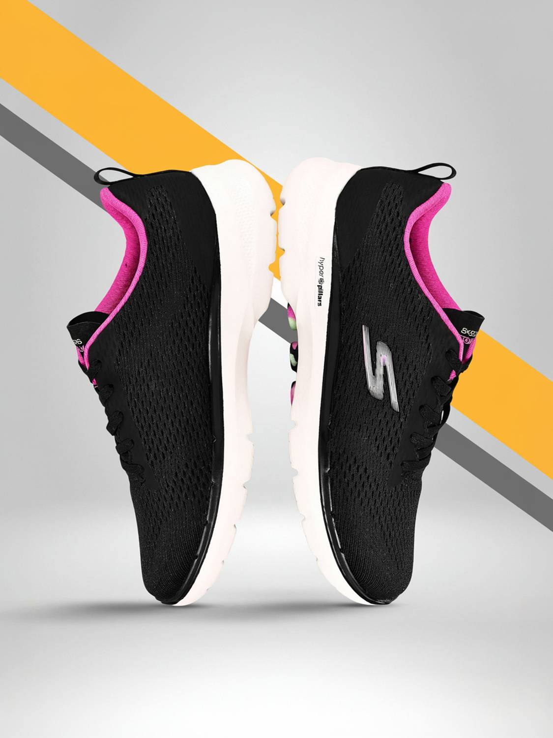 Skechers GO WALK 6 Sneakers For Women (Black , 5)