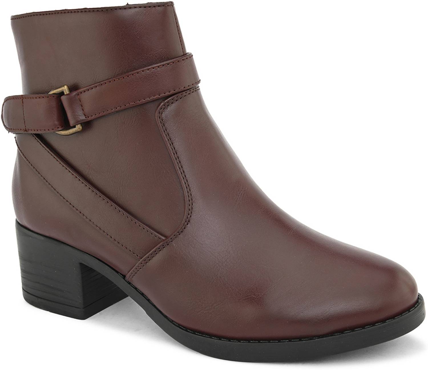 ALLEVIATER Stylish Casual Buckled Ankle Length Boots For Women