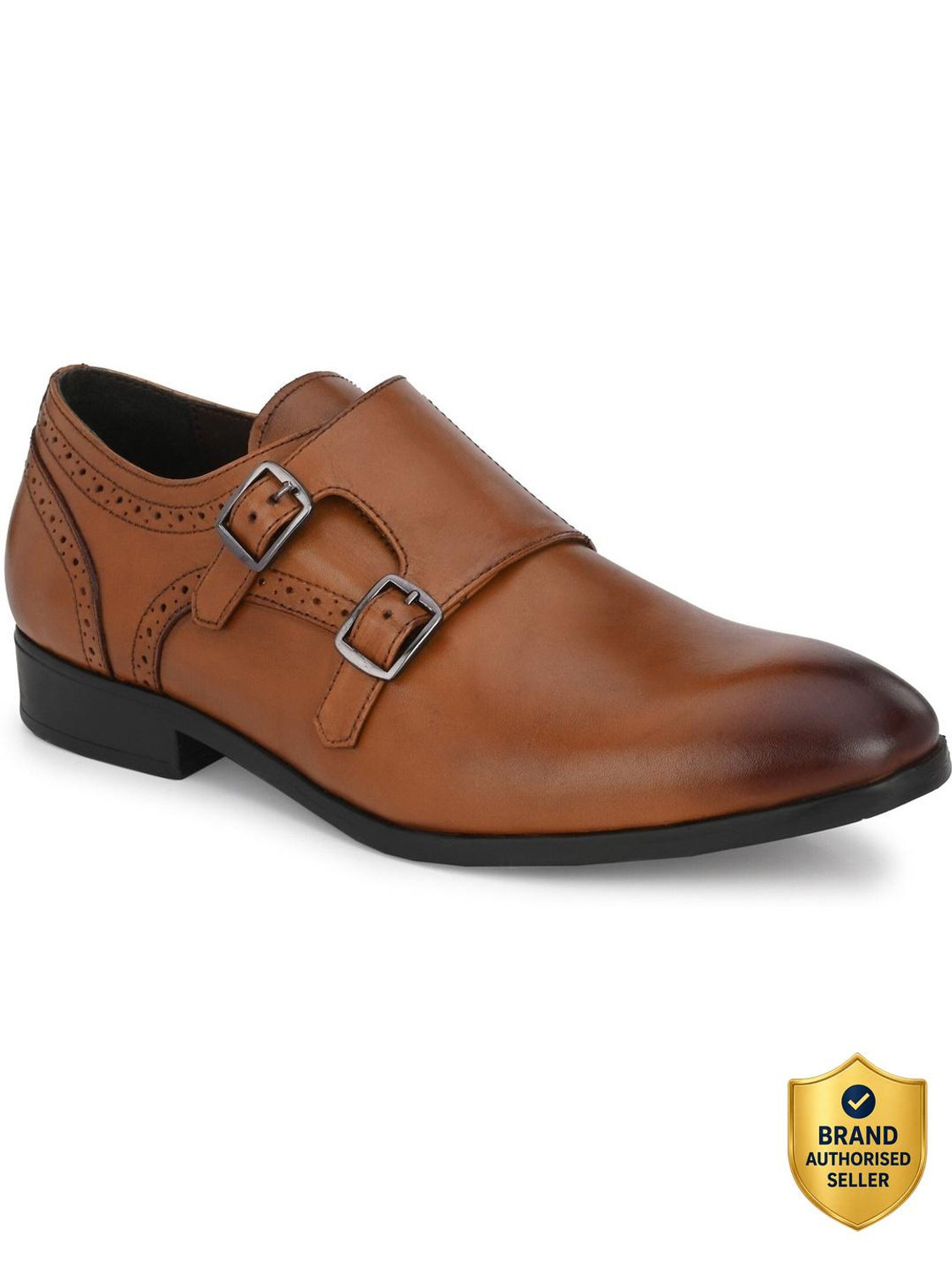Image of House of Pataudi Genuine Leather Ankle Straps Monk Strap For Men