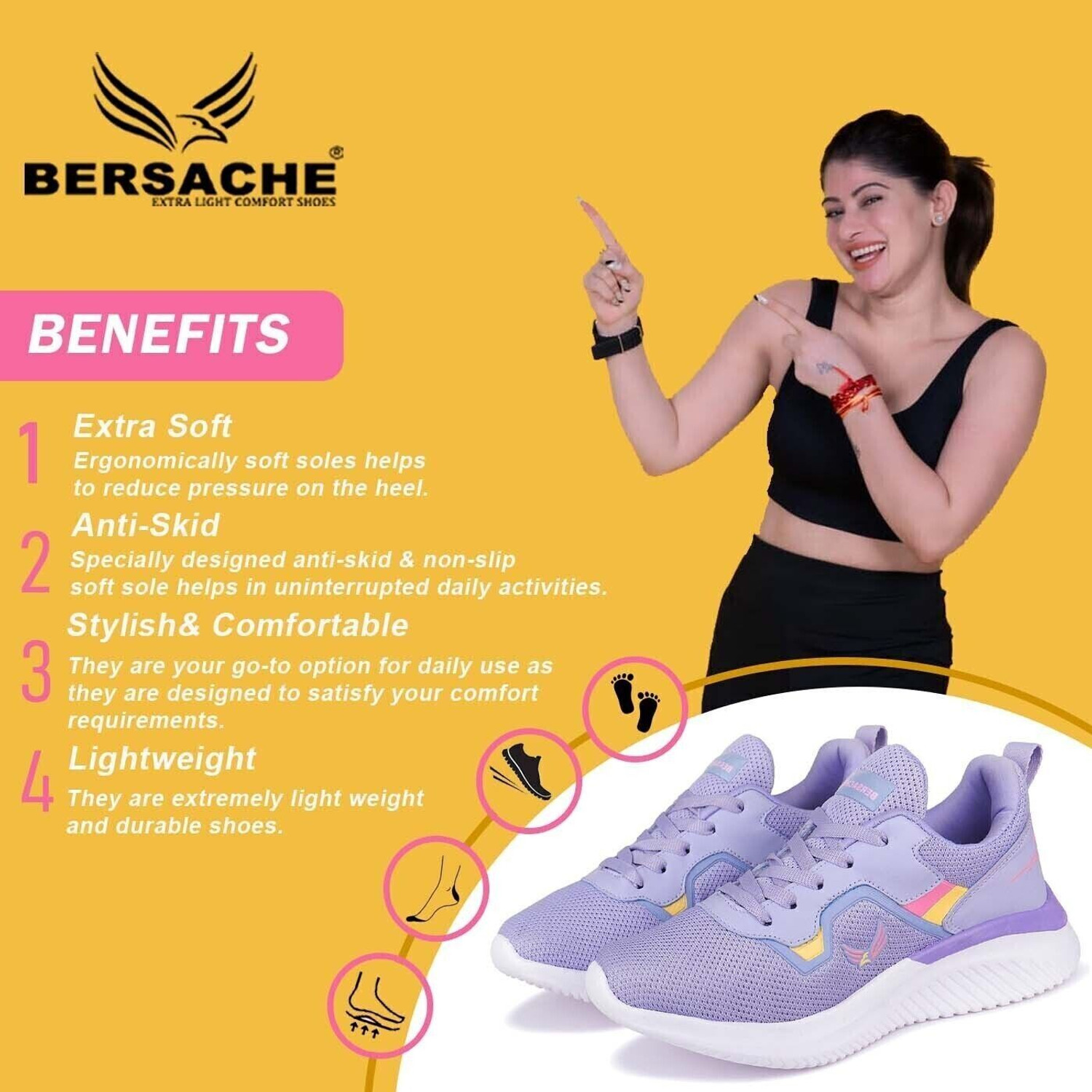 Image of BERSACHE Bersache Premium Sports ,Gym, Trending Stylish Running Shoes Walking Shoes For Women