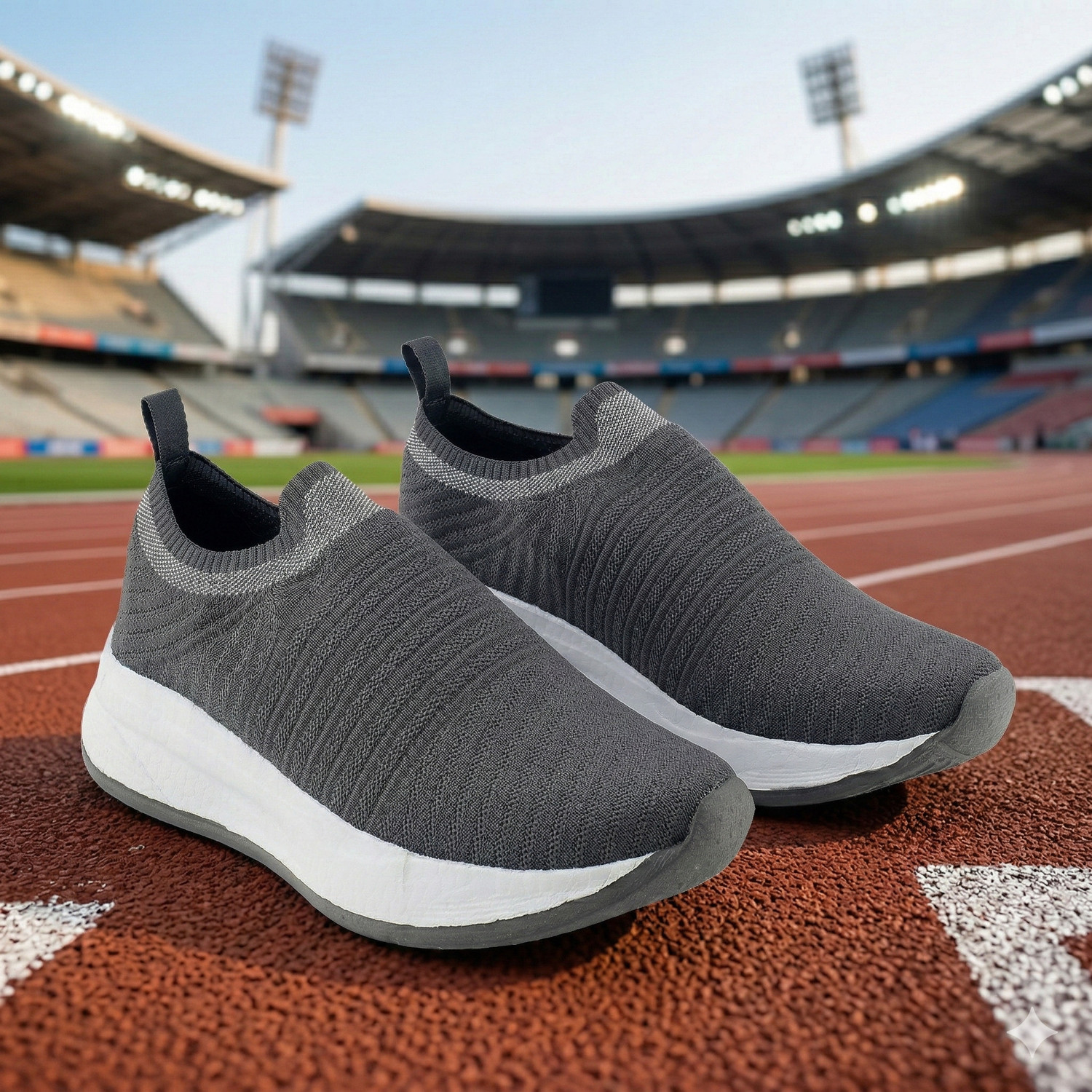 Image of Shoegears All Day Comfort Lightweight Casual Shoes Slip On Sneakers For Men (Grey, 8)