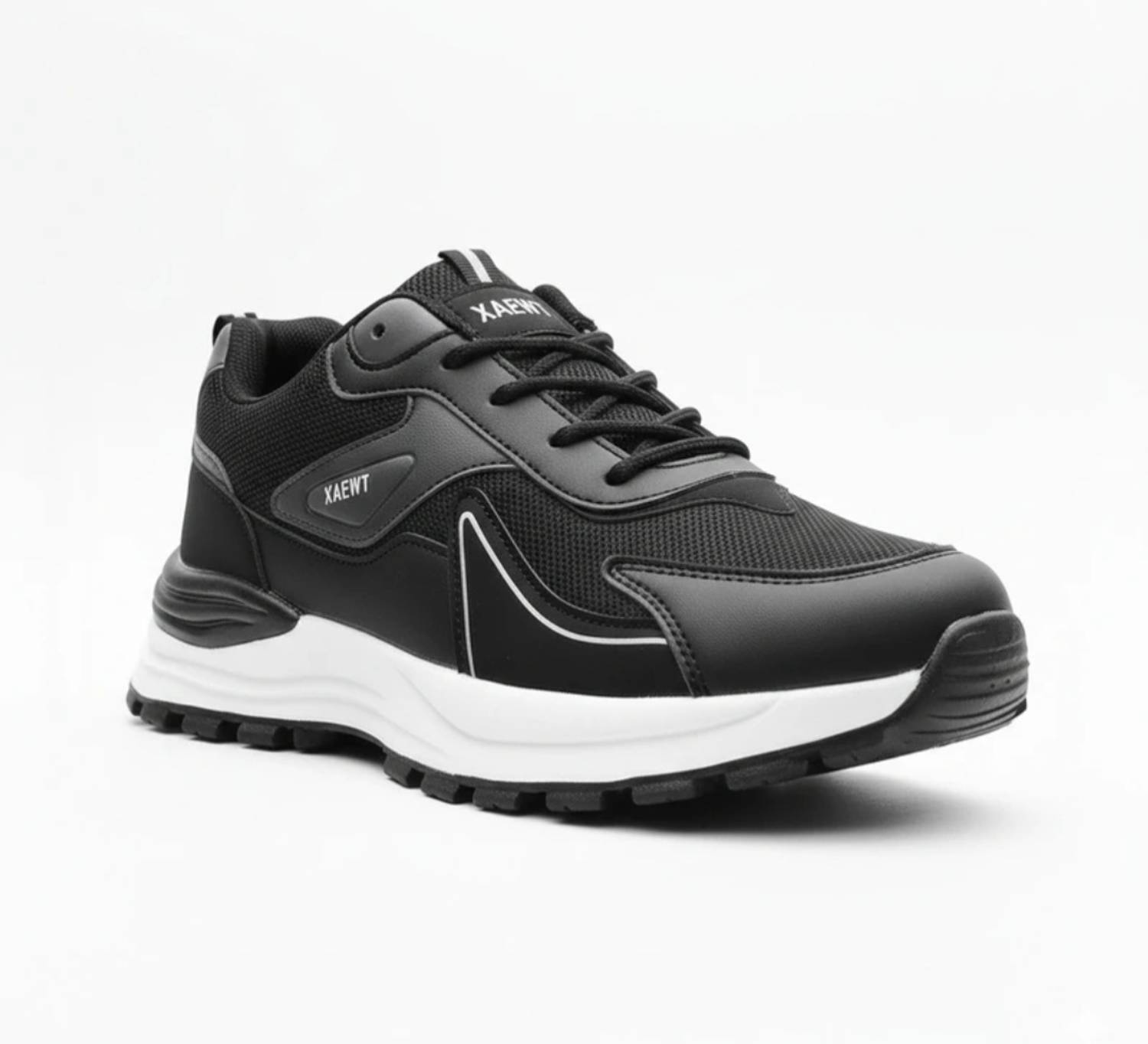 METIOR Stytlish Black Men's Sports Shoes - Image 2