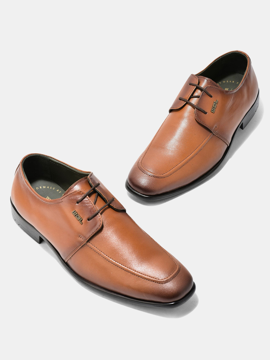 Image of WOODLAND Formal Office Wear Leather Premium Comfortable Lace Up For Men (Tan, 7)