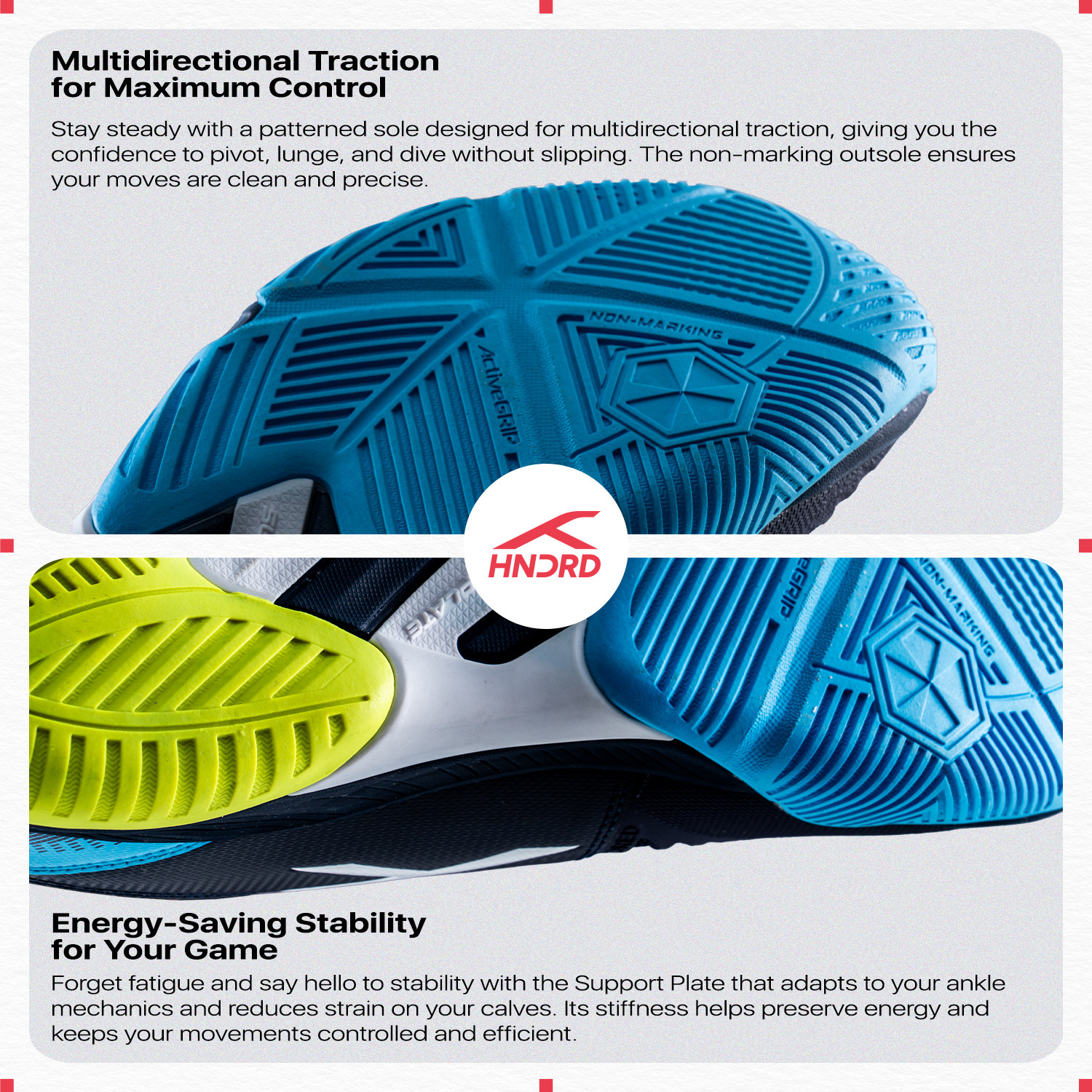 Image of Hundred Hyper Spike Badminton Shoes | Indoor Court Footwear | Professional Performance Badminton Shoes For Unisex
