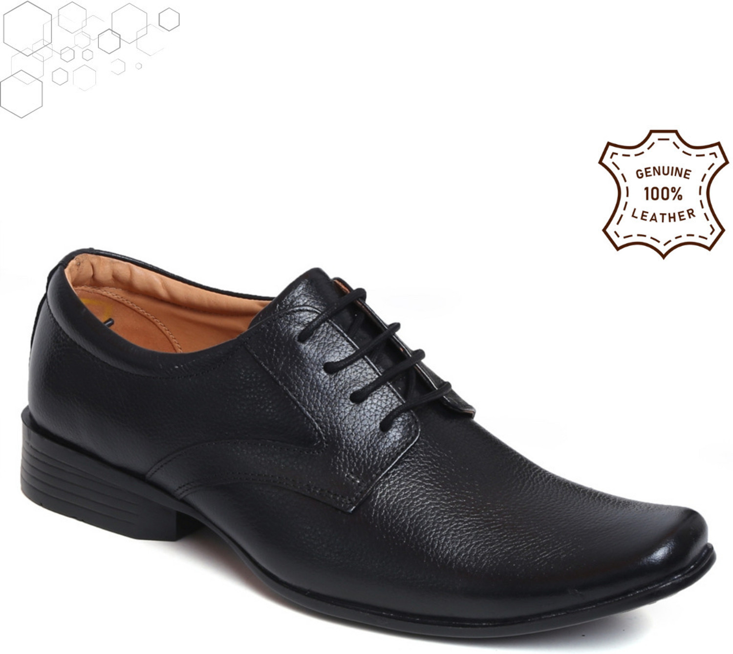 Image of Zoom Shoes Genuine Leather Formal shoes for Men A1181 | Memory Cushioned Insole| Anti Slip| Lace Up For Men