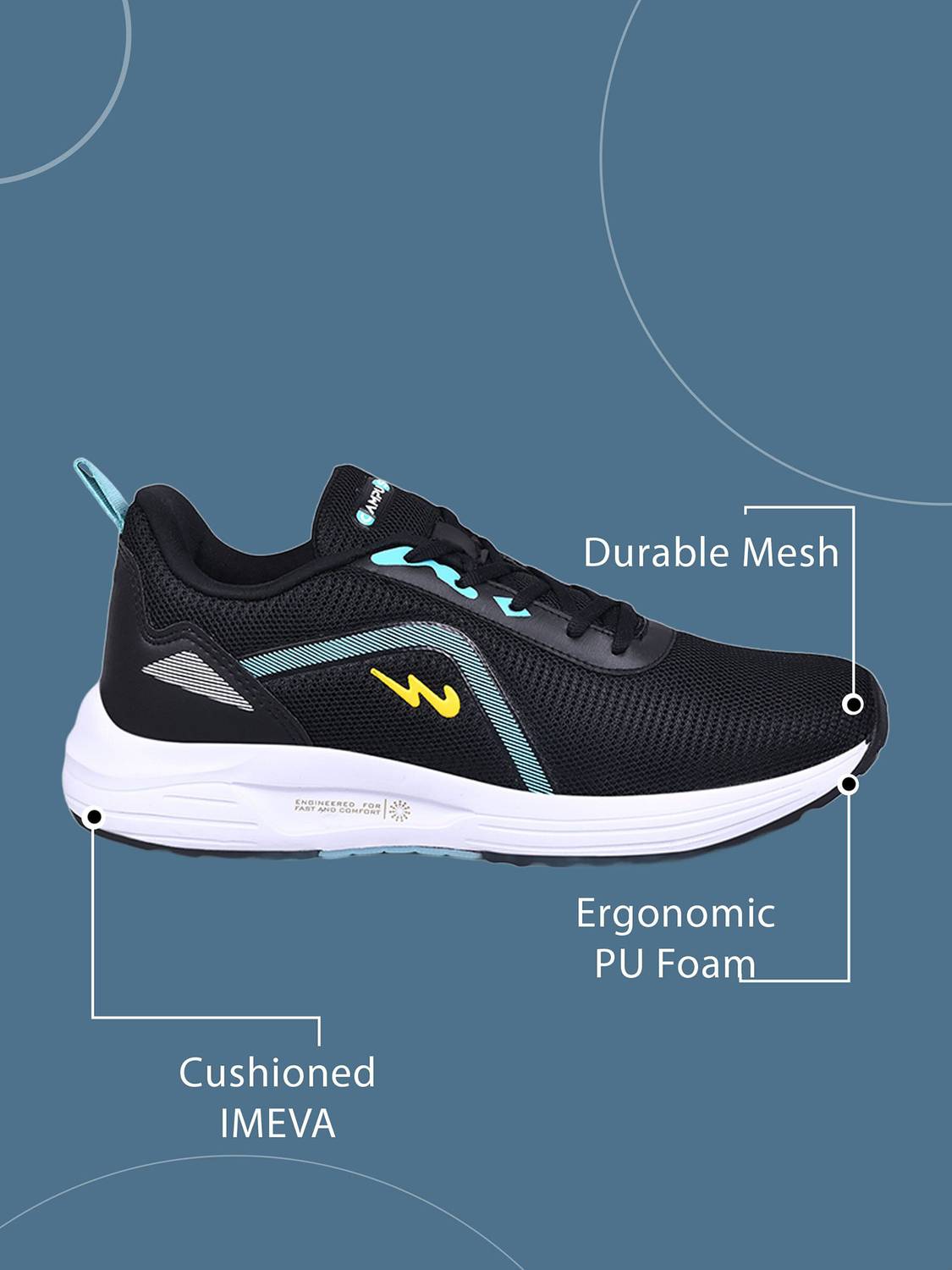 CAMPUS CAMP-GLACIER Men's Black Running Shoes - Image 4