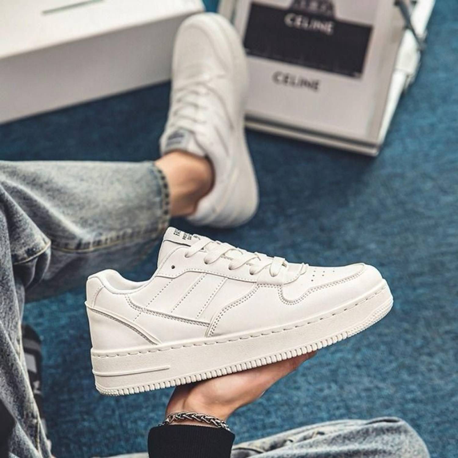 infinity walk White Casual Sneakers - Image 4