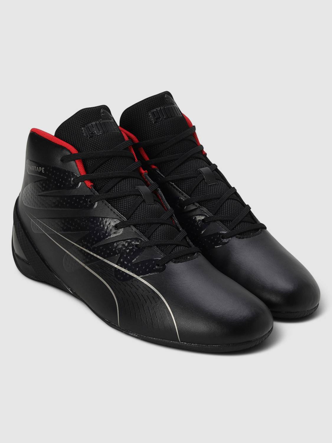 PUMA Ferrari Carbon Cat Mid Sneakers For Men Black - Image 4