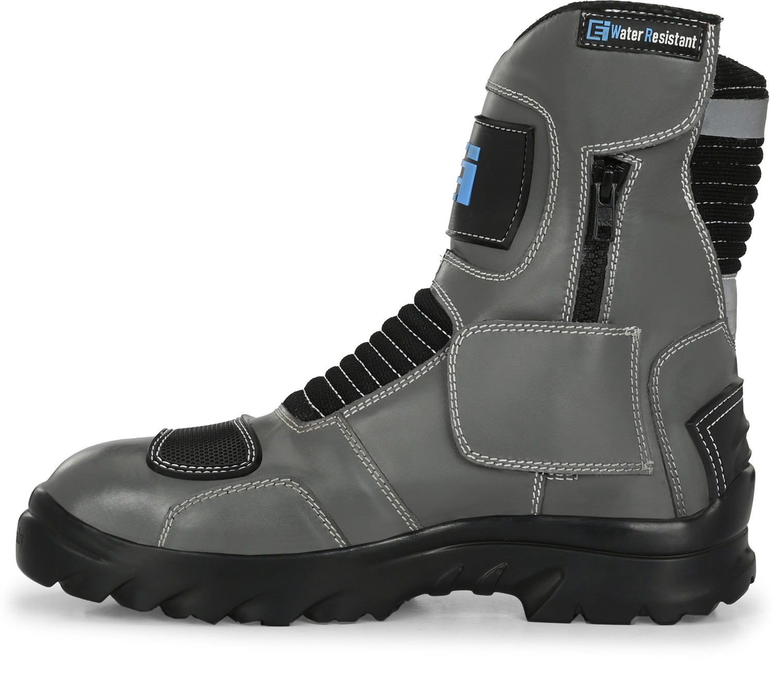 Image of EEGO ITALY Patrol, Water Resistant Biker booan i slip, 3M Reflectors,rubber gear protector Riding Shoes For Men