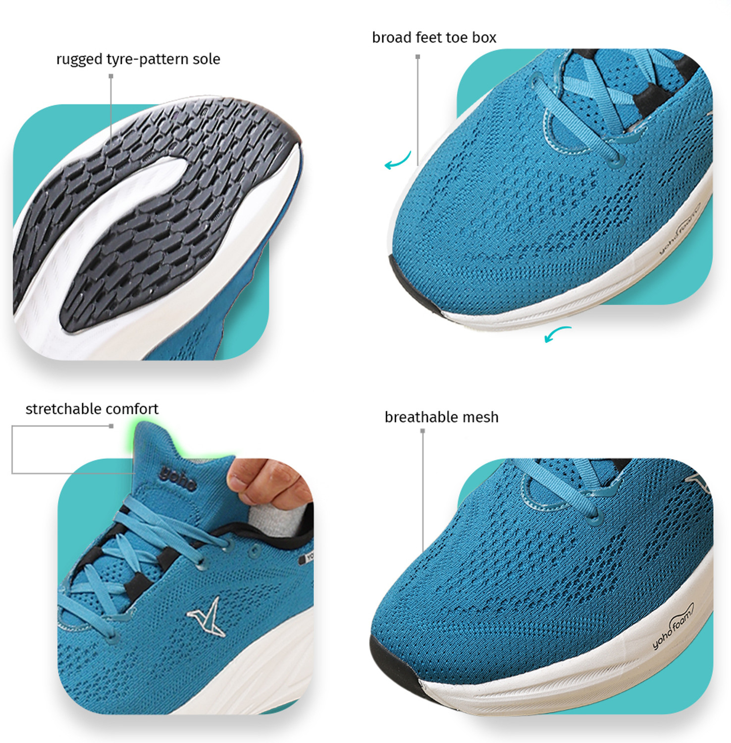 Image of yoho ZeroHour AeroWeave Sport Shoe|Cushioned,Breathable Upper & Shock Absorbent Sole Walking Shoes For Men