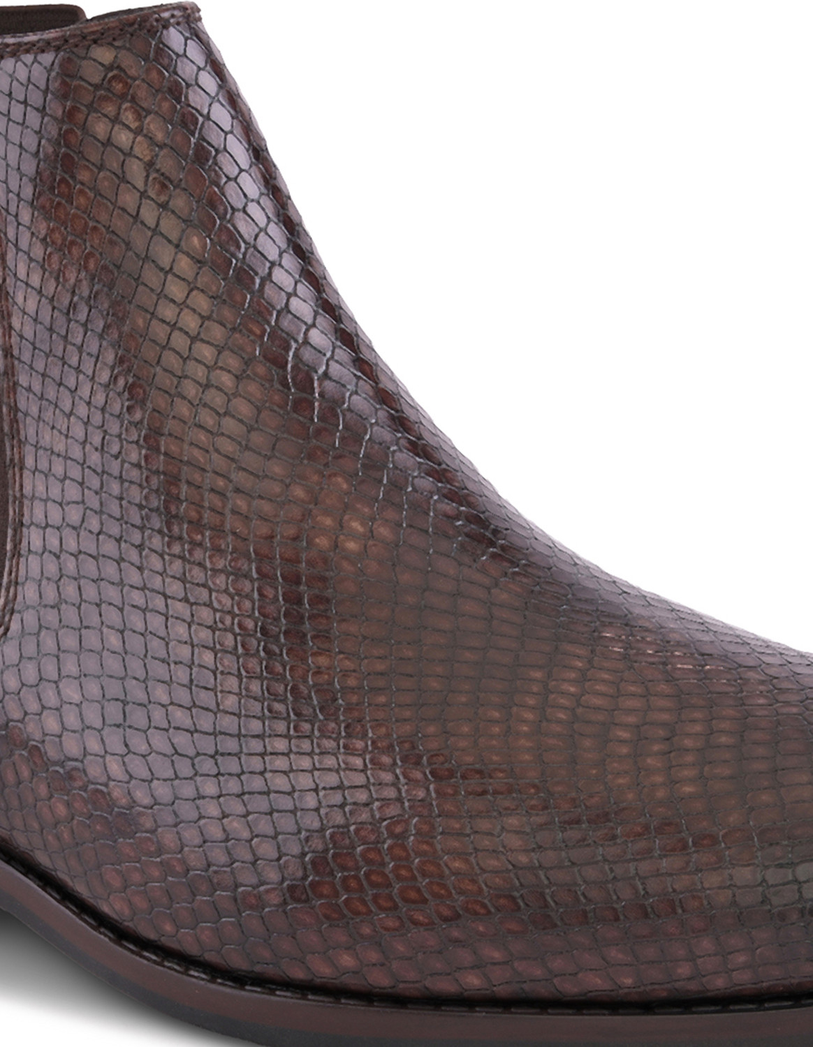Image of House of Pataudi Men brown synthetic leather high top ankle regular chelsea boots Boots For Men (Brown, 9)