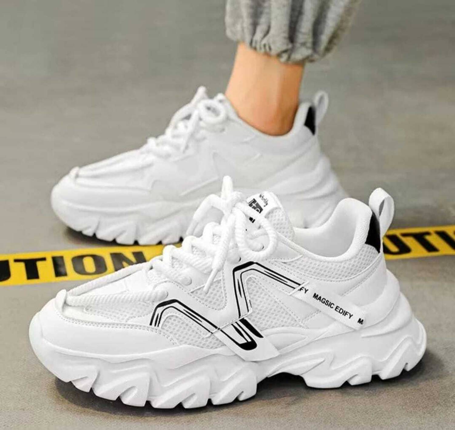 tigonis Men's White Sneakers - Image 2