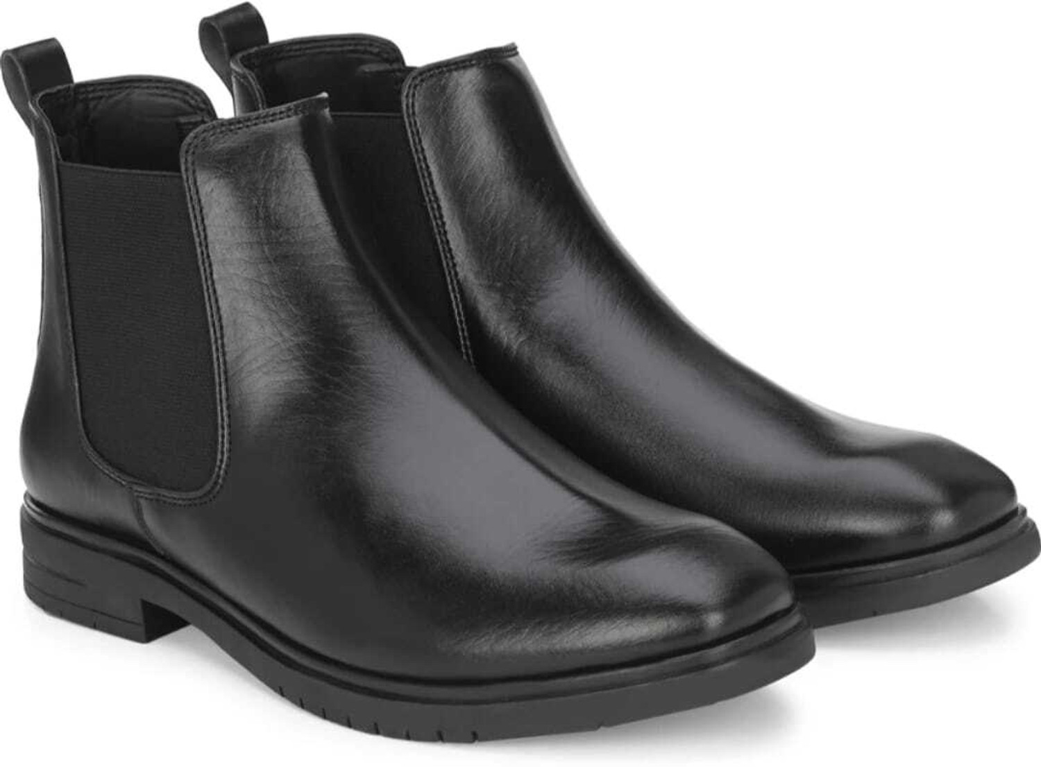 Image of LAXYASH Men Casual Comfortable Chelsea Slip-On Outdoor Synthetic Leather Boots For Men Boots For Men