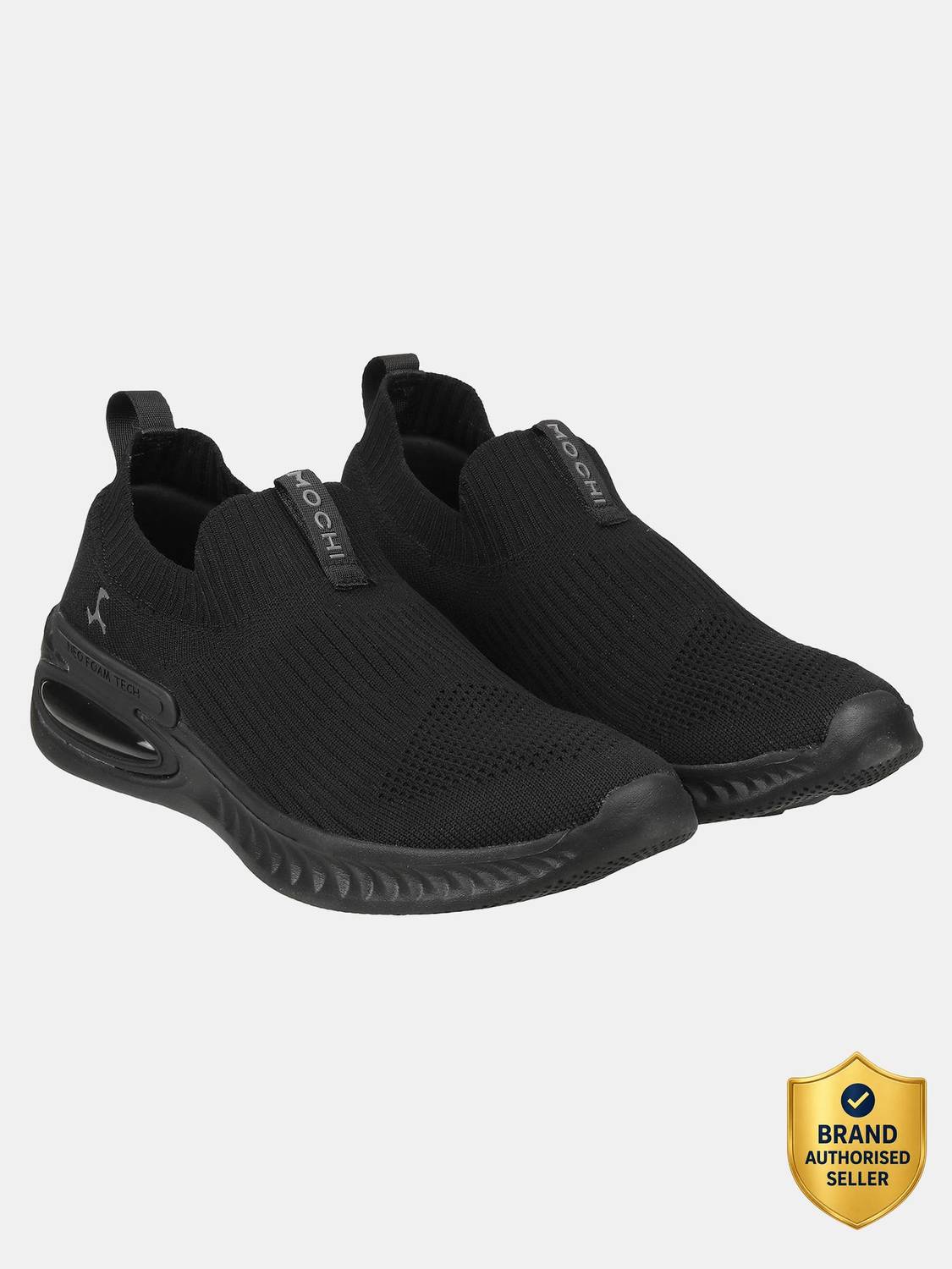 MOCHI Black Slip On Sneakers For Men - Image 1