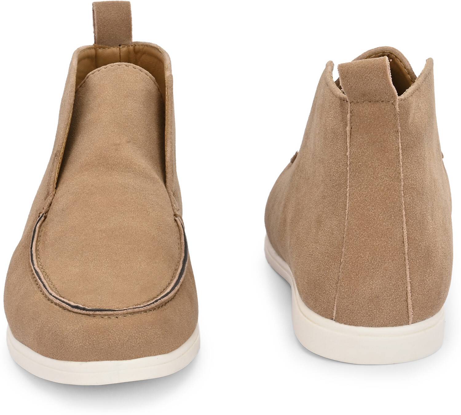 Roadster Men Beige Faux Leather Slip On Boots - Image 4