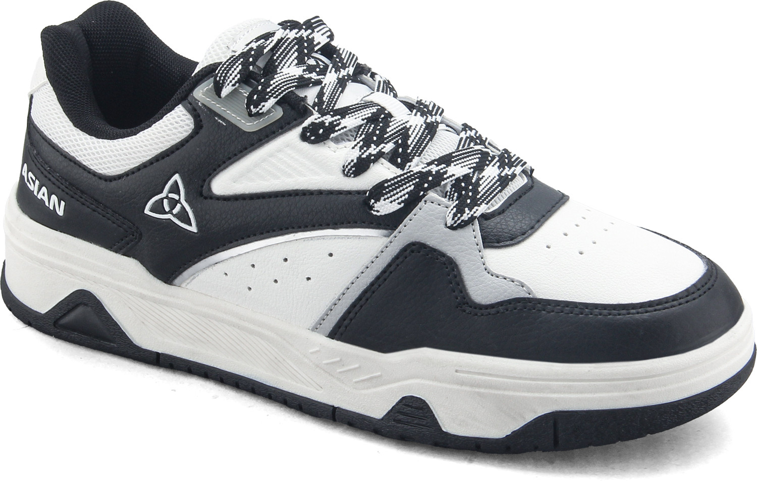 Image of asian mojo-10 men's low top sneakers | stylish lightweight & high-comfort design Sneakers For Men (White, Black, 10)