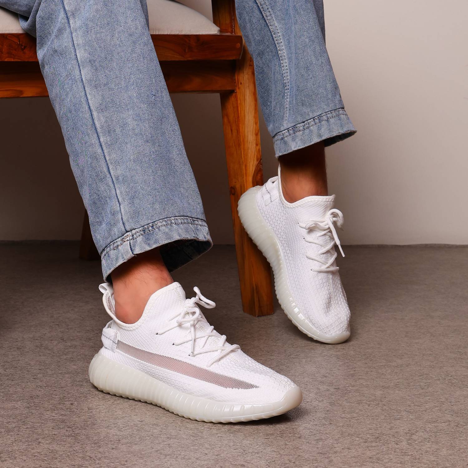 CREATIONSNISHU Unisex White Sneakers - Image 2