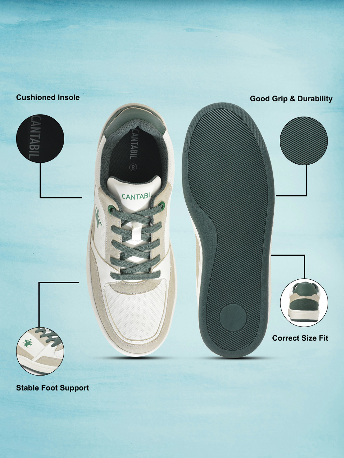 Image of CANTABIL Men's Lightweight Sports Running Shoes - Casual Sneakers for Gym, Walking Sneakers For Men