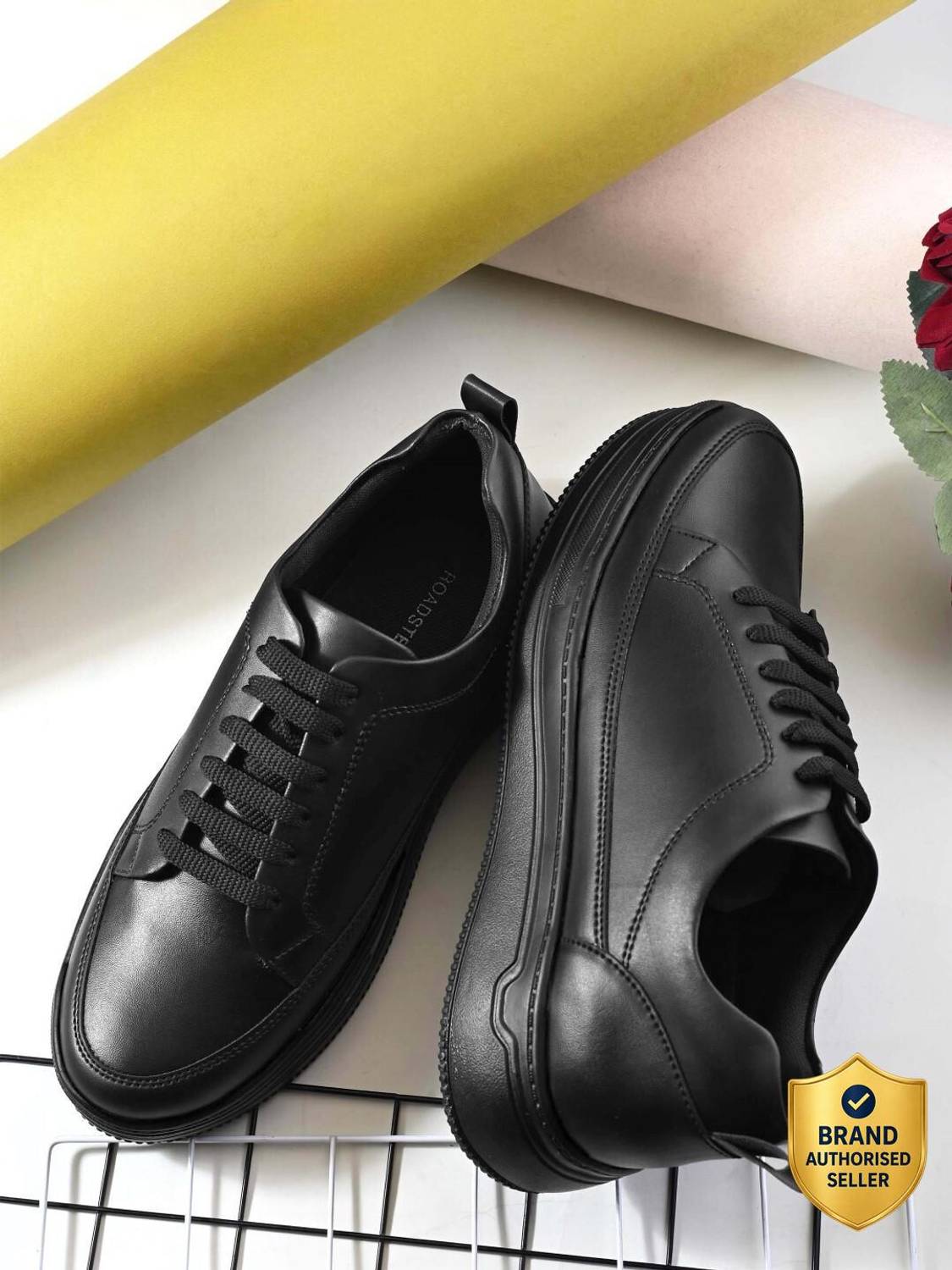Roadster Men's Black Sneakers - Image 1