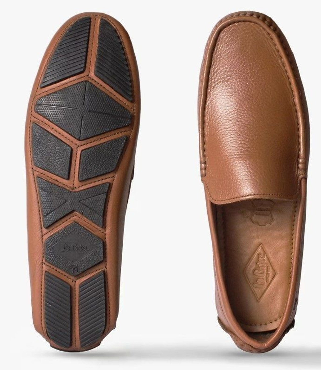 Image of LEE COOPER Leather Casual Slip-On Stylish Lightweight and Comfortable Daily Wear Loafers For Men
